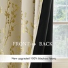 image:imageNICETOWN Blackout Kitchen Valances for Windows Black Floral Scalloped Decor for Living Room Bathroom Gold Foil Flower Shadow Printed Drapes 18 Inch Length with Rod Pocket W42L18 1 PanelFloral Print Light Beige
