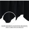 image:imageNICETOWN Blackout Kitchen Valances for Windows Black Floral Scalloped Decor for Living Room Bathroom Gold Foil Flower Shadow Printed Drapes 18 Inch Length with Rod Pocket W42L18 1 PanelBlack