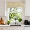 image:imageNICETOWN Blackout Kitchen Valances for Windows Black Floral Scalloped Decor for Living Room Bathroom Gold Foil Flower Shadow Printed Drapes 18 Inch Length with Rod Pocket W42L18 1 PanelFloral Print Light Beige