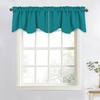 image:imageNICETOWN Blackout Kitchen Valances for Windows Black Floral Scalloped Decor for Living Room Bathroom Gold Foil Flower Shadow Printed Drapes 18 Inch Length with Rod Pocket W42L18 1 PanelPeacock Teal