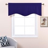 image:imageNICETOWN Blackout Kitchen Valances for Windows Black Floral Scalloped Decor for Living Room Bathroom Gold Foil Flower Shadow Printed Drapes 18 Inch Length with Rod Pocket W42L18 1 PanelNavy Blue