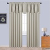 image:imageNICETOWN Blackout Kitchen Valances for Windows Black Floral Scalloped Decor for Living Room Bathroom Gold Foil Flower Shadow Printed Drapes 18 Inch Length with Rod Pocket W42L18 1 PanelNatural