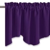 image:imageNICETOWN Blackout Kitchen Valances for Windows Black Floral Scalloped Decor for Living Room Bathroom Gold Foil Flower Shadow Printed Drapes 18 Inch Length with Rod Pocket W42L18 1 PanelRoyal Purple