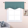 image:imageNICETOWN Blackout Kitchen Valances for Windows Black Floral Scalloped Decor for Living Room Bathroom Gold Foil Flower Shadow Printed Drapes 18 Inch Length with Rod Pocket W42L18 1 PanelGreyish Blue