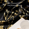 image:imageNICETOWN Blackout Kitchen Valances for Windows Black Floral Scalloped Decor for Living Room Bathroom Gold Foil Flower Shadow Printed Drapes 18 Inch Length with Rod Pocket W42L18 1 PanelFloral Print Black