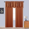 image:imageNICETOWN Blackout Kitchen Valances for Windows Black Floral Scalloped Decor for Living Room Bathroom Gold Foil Flower Shadow Printed Drapes 18 Inch Length with Rod Pocket W42L18 1 PanelBurnt Orange
