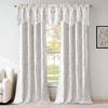 image:imageNICETOWN Blackout Kitchen Valances for Windows Black Floral Scalloped Decor for Living Room Bathroom Gold Foil Flower Shadow Printed Drapes 18 Inch Length with Rod Pocket W42L18 1 PanelFloral Print White