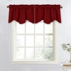 image:imageNICETOWN Blackout Kitchen Valances for Windows Black Floral Scalloped Decor for Living Room Bathroom Gold Foil Flower Shadow Printed Drapes 18 Inch Length with Rod Pocket W42L18 1 PanelBurgundy Red