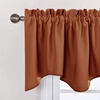 image:imageNICETOWN Blackout Kitchen Valances for Windows Black Floral Scalloped Decor for Living Room Bathroom Gold Foil Flower Shadow Printed Drapes 18 Inch Length with Rod Pocket W42L18 1 PanelBurnt Orange