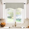 image:imageNICETOWN Blackout Kitchen Valances for Windows Black Floral Scalloped Decor for Living Room Bathroom Gold Foil Flower Shadow Printed Drapes 18 Inch Length with Rod Pocket W42L18 1 PanelNatural