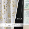 image:imageNICETOWN Blackout Kitchen Valances for Windows Black Floral Scalloped Decor for Living Room Bathroom Gold Foil Flower Shadow Printed Drapes 18 Inch Length with Rod Pocket W42L18 1 PanelFloral Print White