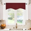 image:imageNICETOWN Blackout Kitchen Valances for Windows Black Floral Scalloped Decor for Living Room Bathroom Gold Foil Flower Shadow Printed Drapes 18 Inch Length with Rod Pocket W42L18 1 PanelBurgundy Red