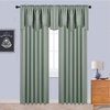 image:imageNICETOWN Blackout Kitchen Valances for Windows Black Floral Scalloped Decor for Living Room Bathroom Gold Foil Flower Shadow Printed Drapes 18 Inch Length with Rod Pocket W42L18 1 PanelSage Green