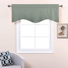 image:imageNICETOWN Blackout Kitchen Valances for Windows Black Floral Scalloped Decor for Living Room Bathroom Gold Foil Flower Shadow Printed Drapes 18 Inch Length with Rod Pocket W42L18 1 PanelSage Green