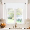 image:imageNICETOWN Blackout Kitchen Valances for Windows Black Floral Scalloped Decor for Living Room Bathroom Gold Foil Flower Shadow Printed Drapes 18 Inch Length with Rod Pocket W42L18 1 PanelPure White