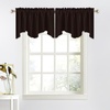 image:imageNICETOWN Blackout Kitchen Valances for Windows Black Floral Scalloped Decor for Living Room Bathroom Gold Foil Flower Shadow Printed Drapes 18 Inch Length with Rod Pocket W42L18 1 PanelToffee Brown