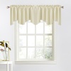 image:imageNICETOWN Blackout Kitchen Valances for Windows Black Floral Scalloped Decor for Living Room Bathroom Gold Foil Flower Shadow Printed Drapes 18 Inch Length with Rod Pocket W42L18 1 PanelLight Beige