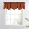 image:imageNICETOWN Blackout Kitchen Valances for Windows Black Floral Scalloped Decor for Living Room Bathroom Gold Foil Flower Shadow Printed Drapes 18 Inch Length with Rod Pocket W42L18 1 PanelBurnt Orange