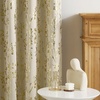 image:imageNICETOWN Blackout Kitchen Valances for Windows Black Floral Scalloped Decor for Living Room Bathroom Gold Foil Flower Shadow Printed Drapes 18 Inch Length with Rod Pocket W42L18 1 PanelFloral Print Light Beige