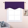 image:imageNICETOWN Blackout Kitchen Valances for Windows Black Floral Scalloped Decor for Living Room Bathroom Gold Foil Flower Shadow Printed Drapes 18 Inch Length with Rod Pocket W42L18 1 PanelRoyal Purple