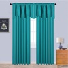 image:imageNICETOWN Blackout Kitchen Valances for Windows Black Floral Scalloped Decor for Living Room Bathroom Gold Foil Flower Shadow Printed Drapes 18 Inch Length with Rod Pocket W42L18 1 PanelPeacock Teal