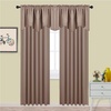 image:imageNICETOWN Blackout Kitchen Valances for Windows Black Floral Scalloped Decor for Living Room Bathroom Gold Foil Flower Shadow Printed Drapes 18 Inch Length with Rod Pocket W42L18 1 PanelCappuccino