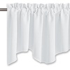 image:imageNICETOWN Blackout Kitchen Valances for Windows Black Floral Scalloped Decor for Living Room Bathroom Gold Foil Flower Shadow Printed Drapes 18 Inch Length with Rod Pocket W42L18 1 PanelGreyish White