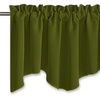 image:imageNICETOWN Blackout Kitchen Valances for Windows Black Floral Scalloped Decor for Living Room Bathroom Gold Foil Flower Shadow Printed Drapes 18 Inch Length with Rod Pocket W42L18 1 PanelOlive Green