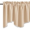 image:imageNICETOWN Blackout Kitchen Valances for Windows Black Floral Scalloped Decor for Living Room Bathroom Gold Foil Flower Shadow Printed Drapes 18 Inch Length with Rod Pocket W42L18 1 PanelCream Beige