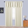 image:imageNICETOWN Blackout Kitchen Valances for Windows Black Floral Scalloped Decor for Living Room Bathroom Gold Foil Flower Shadow Printed Drapes 18 Inch Length with Rod Pocket W42L18 1 PanelLight Beige