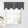 image:imageNICETOWN Blackout Kitchen Valances for Windows Black Floral Scalloped Decor for Living Room Bathroom Gold Foil Flower Shadow Printed Drapes 18 Inch Length with Rod Pocket W42L18 1 PanelGrey