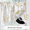 image:imageNICETOWN Blackout Kitchen Valances for Windows Black Floral Scalloped Decor for Living Room Bathroom Gold Foil Flower Shadow Printed Drapes 18 Inch Length with Rod Pocket W42L18 1 PanelFloral Print White