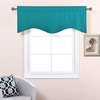 image:imageNICETOWN Blackout Kitchen Valances for Windows Black Floral Scalloped Decor for Living Room Bathroom Gold Foil Flower Shadow Printed Drapes 18 Inch Length with Rod Pocket W42L18 1 PanelPeacock Teal