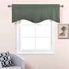 image:imageNICETOWN Blackout Kitchen Valances for Windows Black Floral Scalloped Decor for Living Room Bathroom Gold Foil Flower Shadow Printed Drapes 18 Inch Length with Rod Pocket W42L18 1 PanelDark Mallard