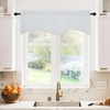 image:imageNICETOWN Blackout Kitchen Valances for Windows Black Floral Scalloped Decor for Living Room Bathroom Gold Foil Flower Shadow Printed Drapes 18 Inch Length with Rod Pocket W42L18 1 PanelGreyish White