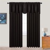 image:imageNICETOWN Blackout Kitchen Valances for Windows Black Floral Scalloped Decor for Living Room Bathroom Gold Foil Flower Shadow Printed Drapes 18 Inch Length with Rod Pocket W42L18 1 PanelToffee Brown