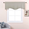 image:imageNICETOWN Blackout Kitchen Valances for Windows Black Floral Scalloped Decor for Living Room Bathroom Gold Foil Flower Shadow Printed Drapes 18 Inch Length with Rod Pocket W42L18 1 PanelNatural