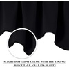image:imageNICETOWN Blackout Kitchen Valances for Windows Black Floral Scalloped Decor for Living Room Bathroom Gold Foil Flower Shadow Printed Drapes 18 Inch Length with Rod Pocket W42L18 1 PanelBlack
