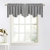 image:imageNICETOWN Blackout Kitchen Valances for Windows Black Floral Scalloped Decor for Living Room Bathroom Gold Foil Flower Shadow Printed Drapes 18 Inch Length with Rod Pocket W42L18 1 PanelSilver Grey