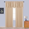 image:imageNICETOWN Blackout Kitchen Valances for Windows Black Floral Scalloped Decor for Living Room Bathroom Gold Foil Flower Shadow Printed Drapes 18 Inch Length with Rod Pocket W42L18 1 PanelCream Beige