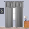 image:imageNICETOWN Blackout Kitchen Valances for Windows Black Floral Scalloped Decor for Living Room Bathroom Gold Foil Flower Shadow Printed Drapes 18 Inch Length with Rod Pocket W42L18 1 PanelSilver Grey