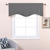 image:imageNICETOWN Blackout Kitchen Valances for Windows Black Floral Scalloped Decor for Living Room Bathroom Gold Foil Flower Shadow Printed Drapes 18 Inch Length with Rod Pocket W42L18 1 PanelGrey