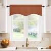 image:imageNICETOWN Blackout Kitchen Valances for Windows Black Floral Scalloped Decor for Living Room Bathroom Gold Foil Flower Shadow Printed Drapes 18 Inch Length with Rod Pocket W42L18 1 PanelBurnt Orange
