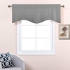 image:imageNICETOWN Blackout Kitchen Valances for Windows Black Floral Scalloped Decor for Living Room Bathroom Gold Foil Flower Shadow Printed Drapes 18 Inch Length with Rod Pocket W42L18 1 PanelSilver Grey