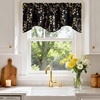 image:imageNICETOWN Blackout Kitchen Valances for Windows Black Floral Scalloped Decor for Living Room Bathroom Gold Foil Flower Shadow Printed Drapes 18 Inch Length with Rod Pocket W42L18 1 PanelFloral Print Black