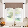 image:imageNICETOWN Blackout Kitchen Valances for Windows Black Floral Scalloped Decor for Living Room Bathroom Gold Foil Flower Shadow Printed Drapes 18 Inch Length with Rod Pocket W42L18 1 PanelCappuccino