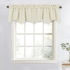 image:imageNICETOWN Blackout Kitchen Valances for Windows Black Floral Scalloped Decor for Living Room Bathroom Gold Foil Flower Shadow Printed Drapes 18 Inch Length with Rod Pocket W42L18 1 PanelLight Beige