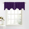 image:imageNICETOWN Blackout Kitchen Valances for Windows Black Floral Scalloped Decor for Living Room Bathroom Gold Foil Flower Shadow Printed Drapes 18 Inch Length with Rod Pocket W42L18 1 PanelRoyal Purple