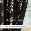 image:imageNICETOWN Blackout Kitchen Valances for Windows Black Floral Scalloped Decor for Living Room Bathroom Gold Foil Flower Shadow Printed Drapes 18 Inch Length with Rod Pocket W42L18 1 PanelFloral Print Black