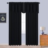 image:imageNICETOWN Blackout Kitchen Valances for Windows Black Floral Scalloped Decor for Living Room Bathroom Gold Foil Flower Shadow Printed Drapes 18 Inch Length with Rod Pocket W42L18 1 PanelBlack